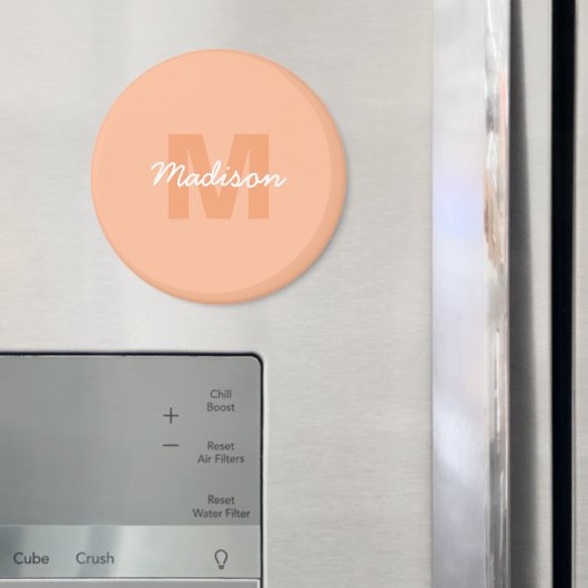 Peach color of 2024 with custom Monogram name Magnet (In Situ (Kühlschrank))