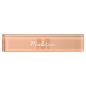 Peach color of 2024 with custom Monogram name Namensplakette (Vorderseite)