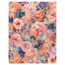 Peach color pastellfarben floral scrapbook paper