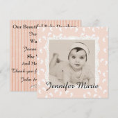 Peach Colored Baby Girl Geburtsankündigung Ankündigung (Vorne/Hinten)