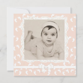 Peach Colored Baby Girl Geburtsankündigung Ankündigung