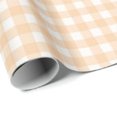 Peach Colored Classic Gingham Prüfmuster Geschenkpapier (Rolleneckpunkt)