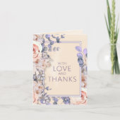 Peach Colored Floral Wedding Dankeskarte (Vorderseite)