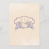 Peach Colored Floral Wedding Menu Menükarte (Rückseite)