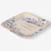 Peach Colored Floral Wedding Pappteller (Gewinkelt)