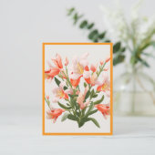 PEACH COLORED FLOWERS #1 POSTKARTE (Stehend Vorderseite)