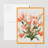 PEACH COLORED FLOWERS #1 POSTKARTE (Vorne/Hinten)