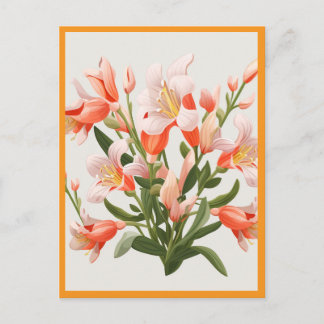 PEACH COLORED FLOWERS #1 POSTKARTE