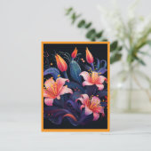 PEACH  COLORED FLOWERS #2 POSTKARTE (Stehend Vorderseite)