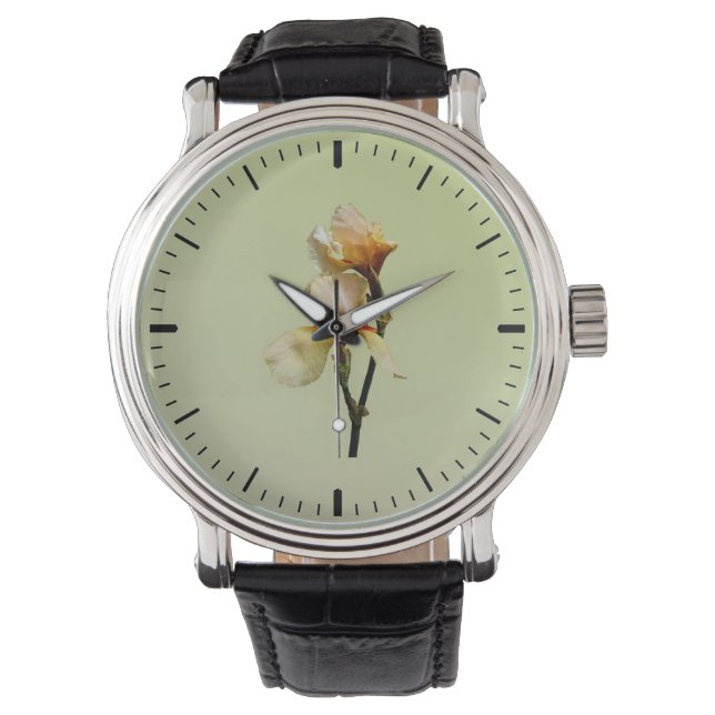 Peach Colored Irises Armbanduhr (Vorderseite)
