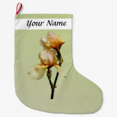 Peach Colored Irises Großer Weihnachtsstrumpf (Vorderseite)