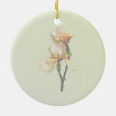 Peach Colored Irises Keramik Ornament (Hinten)