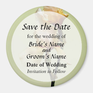 Peach Colored Irises Save the Date Magnet