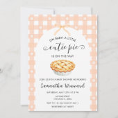 Peach Coquette Cutie Pie Baby Shower Einladung (Vorderseite)