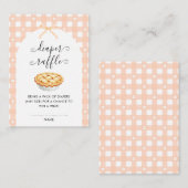 Peach Coquette Pie Diaper Raffle Begleitkarte (Vorne/Hinten)