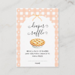 Peach Coquette Pie Diaper Raffle Begleitkarte