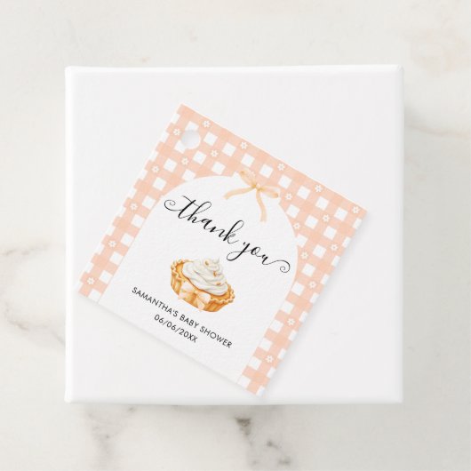 Peach Coquette Pumpkin Pie Baby Shower Thank You Geschenkanhänger (Beispiel)