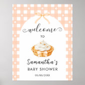 Peach Coquette Pumpkin Pie Baby Shower Welcome Poster (Vorne)