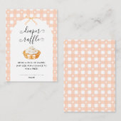 Peach Coquette Pumpkin Pie Diaper Raffle Begleitkarte (Vorne/Hinten)