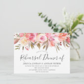 Peach Coral Blume Probe Abendessen Einladung (Stehend Vorderseite)