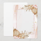 Peach & Coral farbige Floral Einladung (Vorne/Hinten)