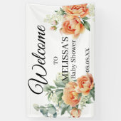 Peach Coral Greenerity Babys Atemberaubung Willkom Banner (Vertikal)