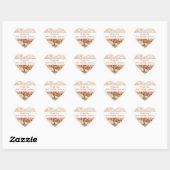 Peach Coral Heart Leaf Hochzeitsticker Herz-Aufkleber (Blatt)