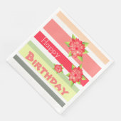 Peach Coral Lime Green und Red Serviette (Ecke)