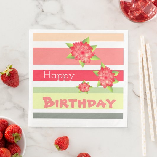 Peach Coral Lime Green und Red Serviette (Beispiel)