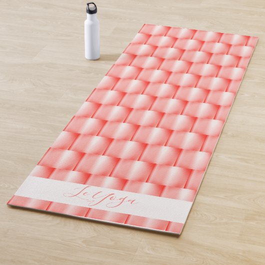 Peach Coral Metallic Abstrakt Elegante Yogamatte (Beispiel)