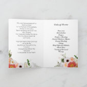 Peach Coral Orange Blume Beerdigung Programm (Innenseite)