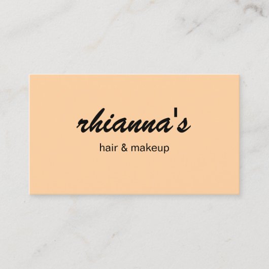Peach Coral Orange Hair Makeup Berufliches Skript Visitenkarte (Vorderseite)
