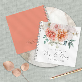 Peach Coral Peonies wünscht neue Mr. Guest Book Notizblock