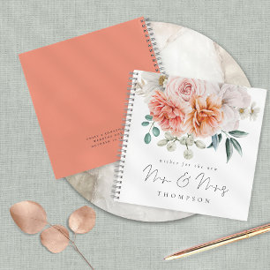 Peach Coral Peonies wünscht neue Mr. Guest Book Notizblock