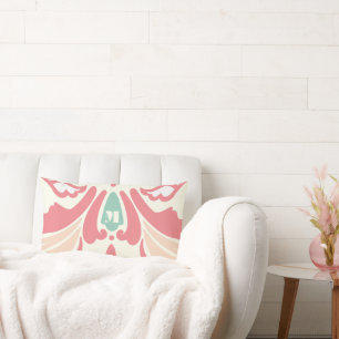 Peach Coral Pilze und Minze Moderne Kissen