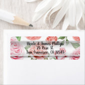 Peach Coral Pink Roses Grüne Blätter Elegante (Insitu)