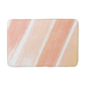Peach Coral Pink Streifen Paint Swatch Badematte (Vorderseite)