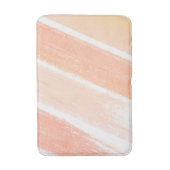 Peach Coral Pink Streifen Paint Swatch Badematte (Vorderseite Vertikal)