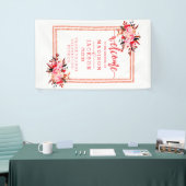Peach & Coral Watercolor Blumenhochzeit Willkommen Banner (Messeveranstaltung)