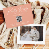 Peach Coral Wedding RSVP Begleitkarte