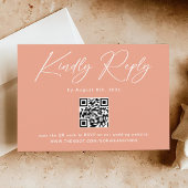 Peach Coral Wedding RSVP Begleitkarte