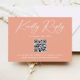 Peach Coral Wedding RSVP Begleitkarte
