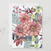 Peach Coral Zinnia Blume Hochzeit Einladung (Rückseite)