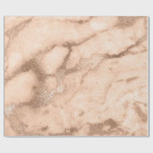 Peach Coramy Blush Marmor Metallische Pastete Geschenkpapier (Flach)