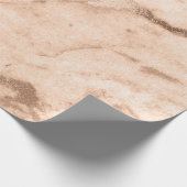 Peach Coramy Blush Marmor Metallische Pastete Geschenkpapier (Ecke)