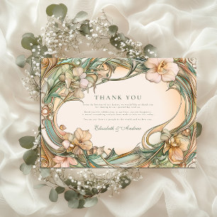 Peach Cream Bloom Hochzeit Dankeskarte