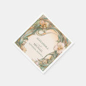 Peach Cream Bloom Hochzeit Serviette (Ecke)