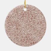 Peach Cream Blush Leopard Print Glitzer Liebe Keramik Ornament (Hinten)