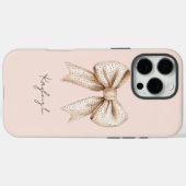 Peach Cream Bow Birthday Case-Mate iPhone Hülle (Rückseite (Horizontal))