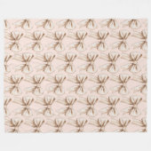 Peach Cream Bow Birthday Fleecedecke (Vorderseite (Horizontal))